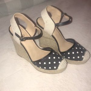 Lucky Brand Polka Dot Espadrille Wedges
